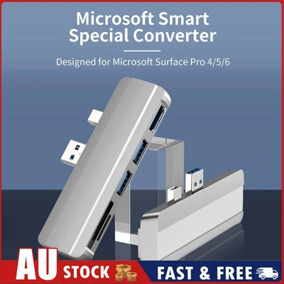 $20.39 • Buy For Surface Pro 6 5 4 Hub With 4K HDMI-Compatible USB 3.0 TF Slot (Silver)