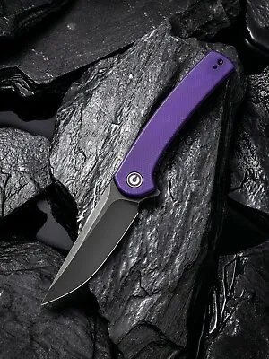 Civivi Mini Asticus Folding Knife 3.25 10Cr15CoMoV Steel Blade Purple G10 Handle • $33.99