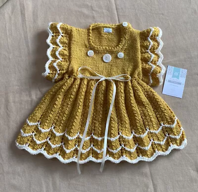 Hand Knitted Baby Dress 6-9 Months • £10