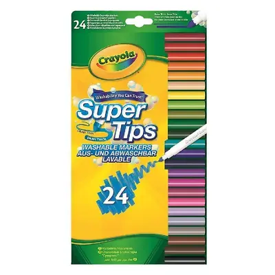 Crayola Supertips Washable Markers - Pack Of 24 Multicoloured Felt Tips Pens • £8.99