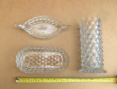 £15 • Buy Vintage Fostoria American Cube  Art Glass 3 Items Excellent Con.