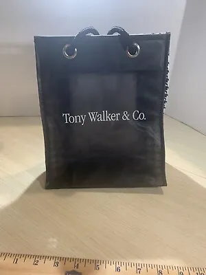 Tony Walker & Co Tote Vinyl Bag Carry On Black White Houndstooth+Handles • $19.99