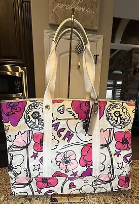 COACH Poppy KYRA Floral Print Satin Tote F17148 • $20