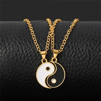 Yin Ying Yang Pendant Necklace Chain Couple Friend Friendship Jewellery BFF  P • $8.50