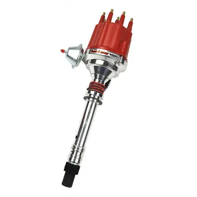 Pertronix Distributor D100711; Flame-Thrower Vac Adv Red Male Cap For SBC/BBC • $320.52