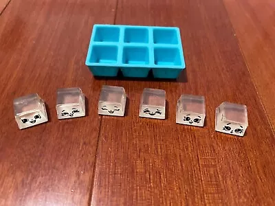 Shopkins 6 Mini Ice Cube Figures With Blue Ice Cube Tray • $8