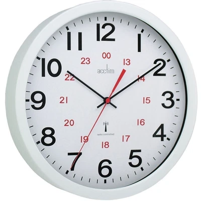 Acctim Controller Wall Clock Radio Controlled 300Mm White 74172 • £41.15
