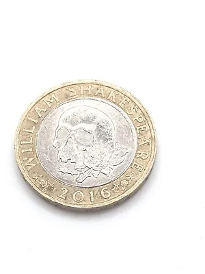 £9.95 • Buy Rare William Shakespeare 2 Pound Coin Skull Macbeth Skull & Rose 