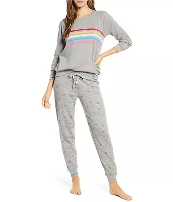 P.J. Salvage Womens Stripe Thermal Pajama Shirt Grey Small • $36.45