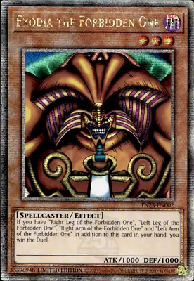 EXODIA THE FORBIDDEN ONE QUARTER CENTURY SEALED  TN23-EN002 YuGiOh • £3