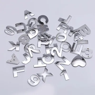 DIY 3D Chrome Metal Letter Number Car Parts Sticker Logo Body Emblem Badge Decal • £2.63