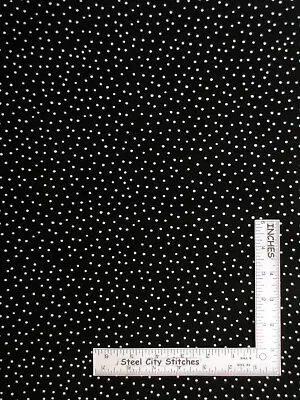 Loralie Dinky Dots Black Scattered Black Cotton Fabric Loralie Designs By Yard • $10.99