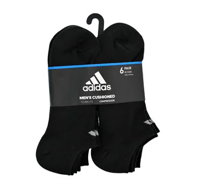 Adidas 102403 Size L Men's Athletic Socks - Black (6 Piece). Free FedEx 2 Days • $24.99