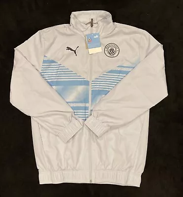 Manchester City Pre-Match Jacket By Puma Light Blue/Gray Color Men’s Size S NWT • $59.99