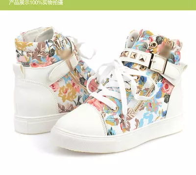 $24.87 • Buy New Women High Top Sneakers Canvas Shoes High Increase Casual Shoes Sports