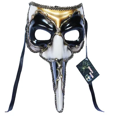 Black Venetian Long Nose Mask Masquerade Ball Prom Mardi Gras Halloween 11E2A • $7.99