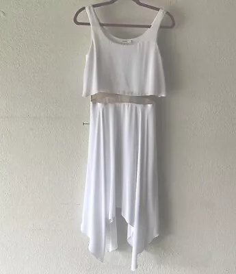 Bailey 44 White Cut Out Mesh Midriff Dress Sz S NWOT • $38