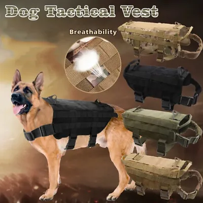 Tactical K9 Military Dog Coat Harness Service Canine Dogs Nylon MOLLE Adjustable • $33.65