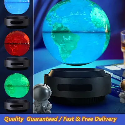 Magnetic Self Levitating Floating Globe W/ LED Light Auto-Rotating World Map • £91.19