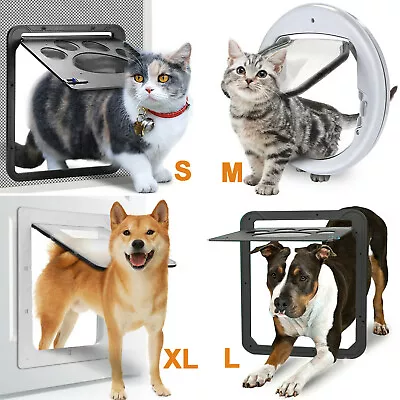 Pet Flap Door Dog Cat Magnetic Locking Sliding Screen Puppy Round Square Gate • $42.99