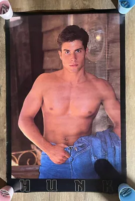 Vintage 90’s POSTER - HUNK  - MALE MODEL Sexy NOS Poster. • $8.95