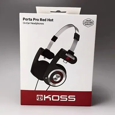 Koss Porta Pro Classic On-Ear Headphones Red Hot BRAND NEW BOXED • $107.62