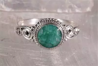 Vintage Jadeite Ring Sterling Silver Size 8.75 • $59.95