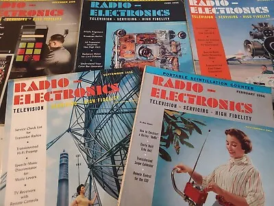 Lot Of 5 Vintage RADIO ELECTRONICS Broadcast News Craft Magazines (1956) • $29.99