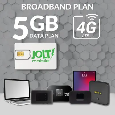 Jolt Mobile  AT&T Data SIM Card | 5GB WiFi MiFi Router 5G 4G LTE Broadband | IoT • $35