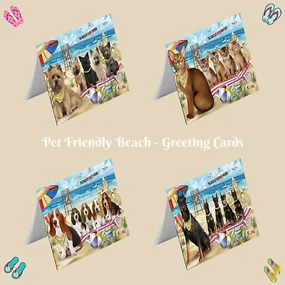 Pet Friendly Beach Greeting Cards With Dog Cat Pet Photosinvitation Card • $64.89