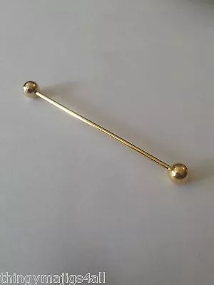 Gold Or Silver Colour Tie Collar Pin Bar With Round End Shirt Necktie  Neck Gift • £4.49