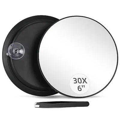 Round 30X Magnifying Mirror 6 Inch Magnified Mirror With Three Mounting Suction • $12.61