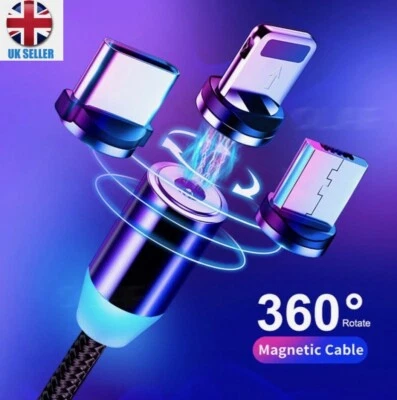 £20 • Buy 3 In 1 Magnetic USB Cable Charging Charger Fast Sync Phone Type-C Micro & IOS
