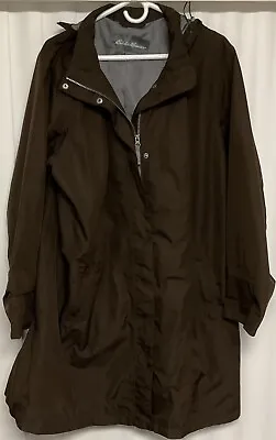 Eddie Bauer Trench Rain Jacket Nylon Bld Travel Hiking Parka Casual.   1162B • $13.99