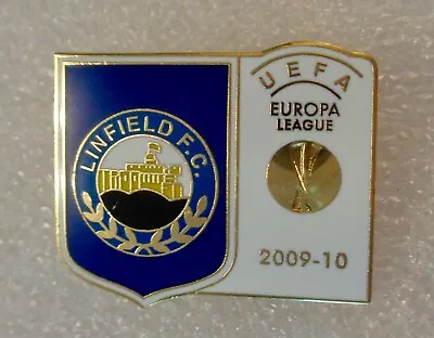 LINFIELD FC N.IRELAND - 2009/10 UEFA Europa League - Enamel Football Badge • £10.50