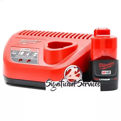 New Milwaukee 48-11-2401 12v 12 Volt Red Lithium Battery Pack 1.5 Ah M12 Charger • $39.99