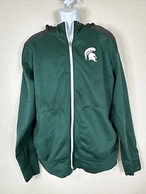 Colosseum Men Size XL Green Michigan State Spartans Full Zip Sweatshirt Hoodie • $8.19