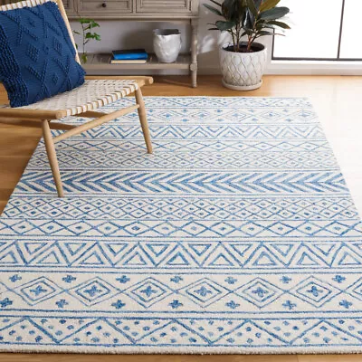 SAFAVIEH Metro MET353M Handmade Ivory / Blue Rug • $93.99