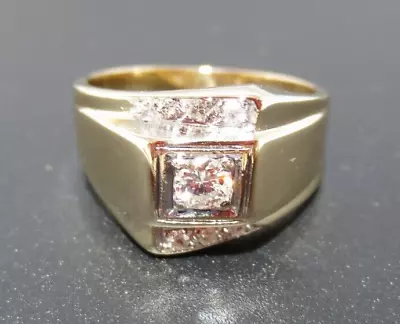 14K YG MEN'S DIAMOND PINKY RING  0.15 Tcw SZ 6  5.71 Grams (G129849-6) • $349.95