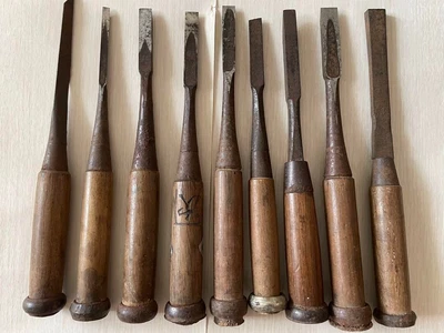 £96.20 • Buy Japanese Antiques Carpentry Tools Vintage Wood Chisel NOMI 9set