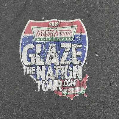 $6.99 • Buy Krispy Kreme Glaze The Nation Tour Gray T-Shirt Men's L
