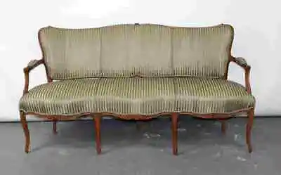Antique French Provincial Louis XV Style Silk Upholstered Settee Couch Sofa • $1695