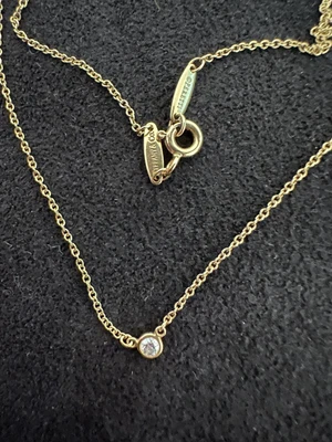 $600 • Buy Tiffany & Co Peretti Diamonds By The Yard 18K Yellow Gold Necklace .05 Carat