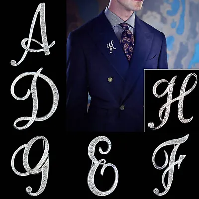 £2.64 • Buy Alphabet Initial Letter A-Z Crystal Rhinestone Brooch Pin Fashion Jewelry Decor