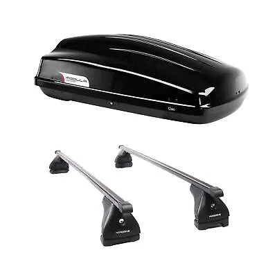 Nordrive Heavy Duty Roof Bars Kit & Roof Box 340L For Lancia YPSILON 2003-2011 • £314.95