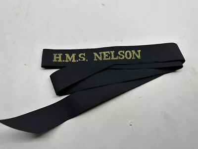 Genuine British Royal Navy H.M.S Nelson Cap Tally - Full Length • £4.99