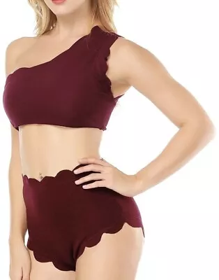 WOMAN'S ZAFUL   2 PIECE HIGH WAIST SWIM SET SWIMWEAR Top Large Bottom Small • $13.92