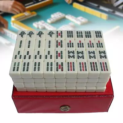 Small Chinese Mahjong Game Set Board Game Majiang With Carrying Case And 2 Blank • £21.95