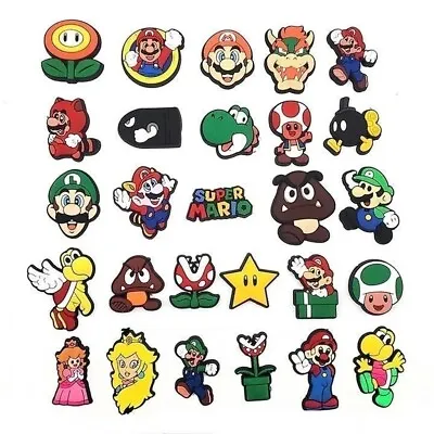 27 Pc. Retro Nintendo Super Mario Bros Shoe Charms For Crocs • $12