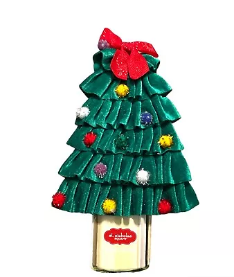 St Nicholas Square Christmas Tree Wine Bottle Cover Green With Pom Poms NEW • £8.66